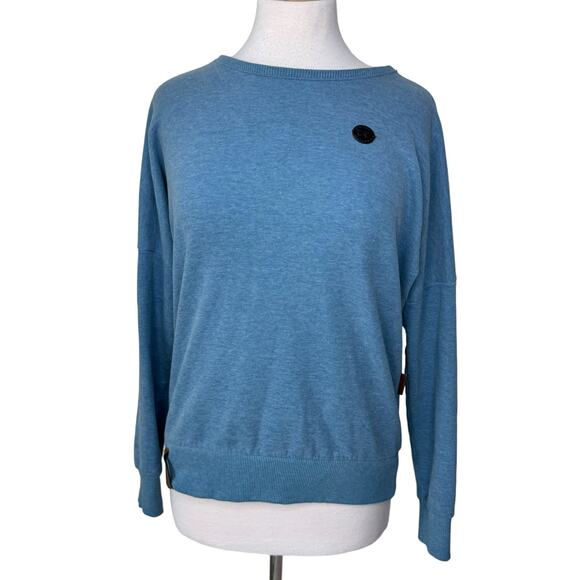 NAKETANO Brave New World Long Sleeve Crewneck Sweatshirt Blue Size Medium - Picture 1 of 12